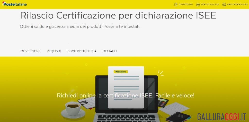 Dichiarazione Isee Poste Italiane
