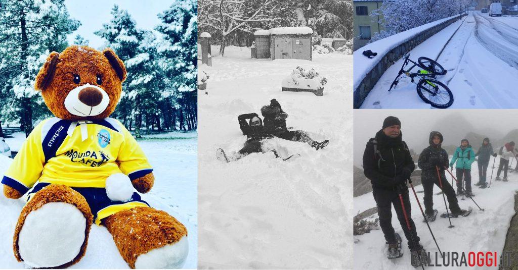 Giocare sulla neve in gallura