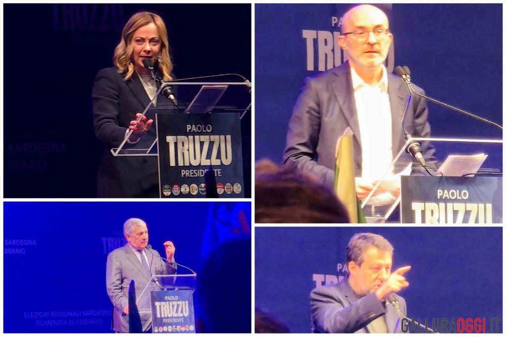 Paolo truzzu Giorgia Meloni Antonio tajani Matteo Salvini Cagliari