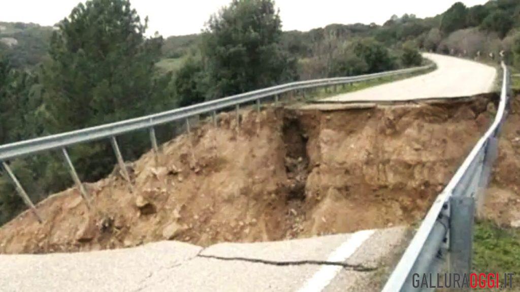 monte pino strada crollo ponte alluvione olbia