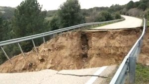 monte pino strada crollo ponte alluvione olbia