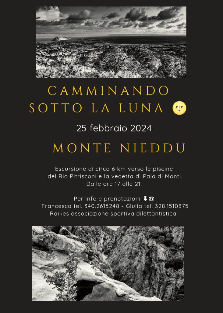 camminando sotto la luna a San teodoro