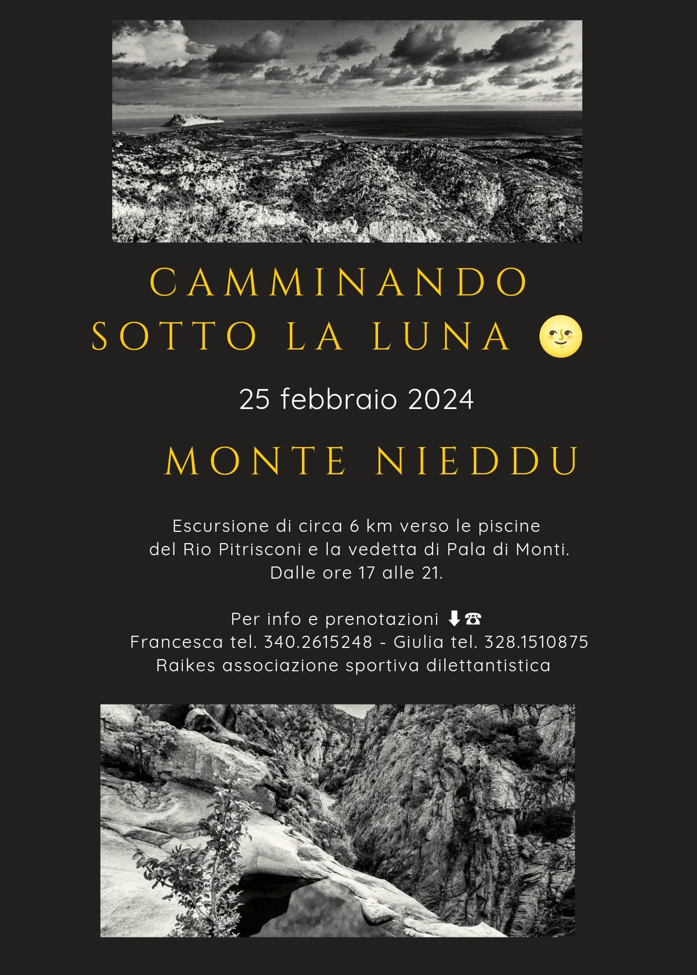 camminando sotto la luna a San teodoro