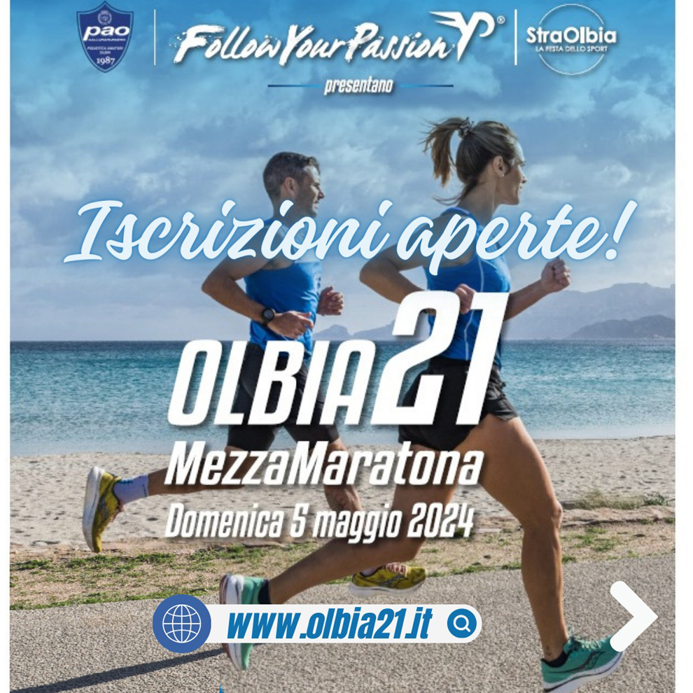 Olbia, iscrizioni aperte per la mezza maratona