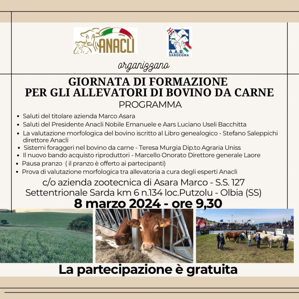 Olbia, giornata di formazione sui bovini da carne