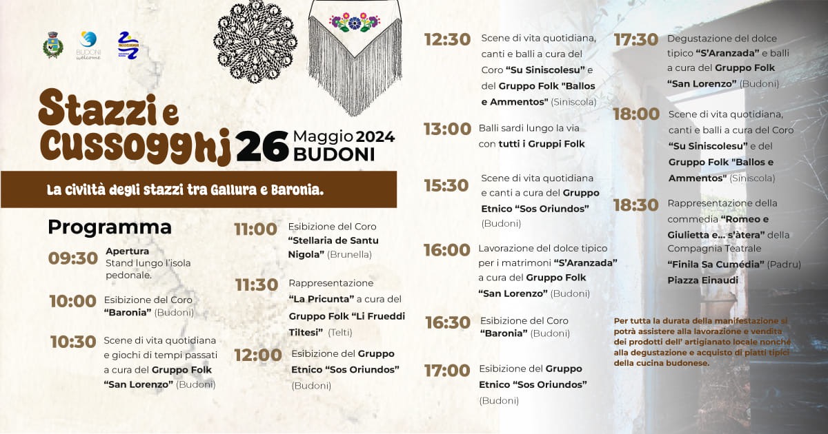 Budoni Stazzi e Cussogghj: ecco il programma