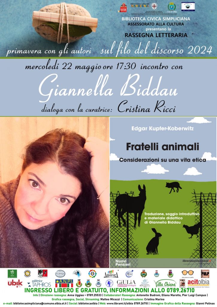 Olbia, presentazione del libro "Fratelli animali"