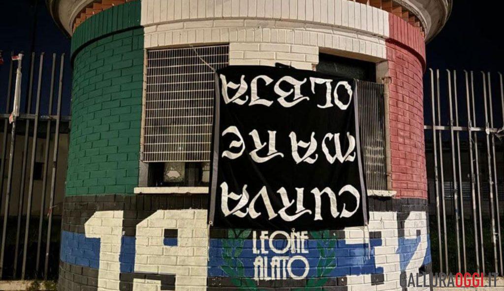 Striscione della Curva dell'Olbia capovolto, è polemica