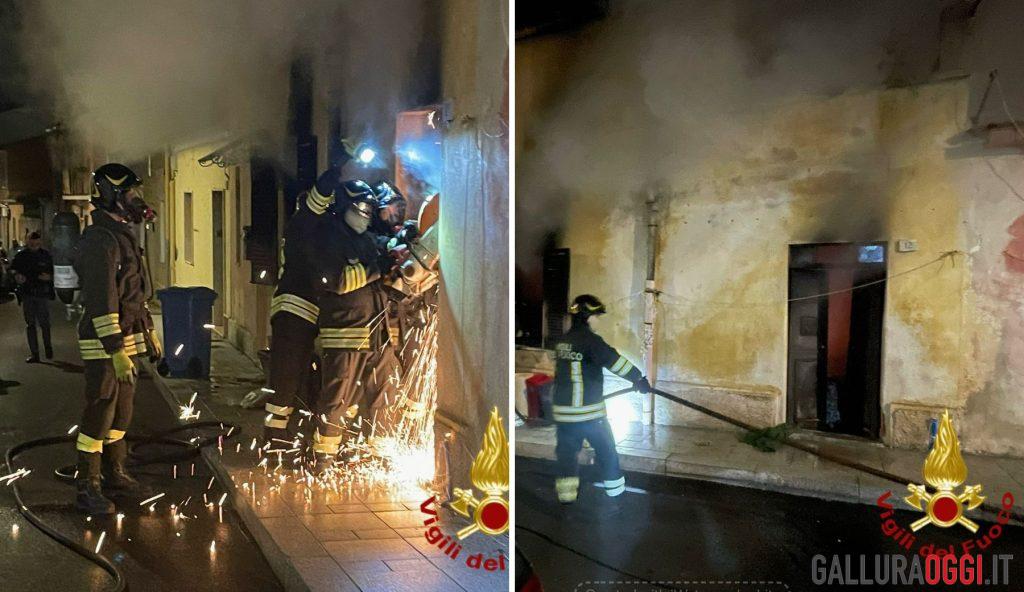 La casa va a fuoco, allarme incendio nel centro storico di Olbia
