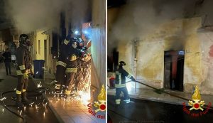 La casa va a fuoco, allarme incendio nel centro storico di Olbia