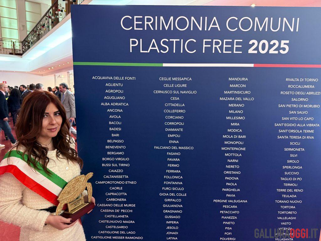 Aglientu premiato Comune Plastic Free 2025
