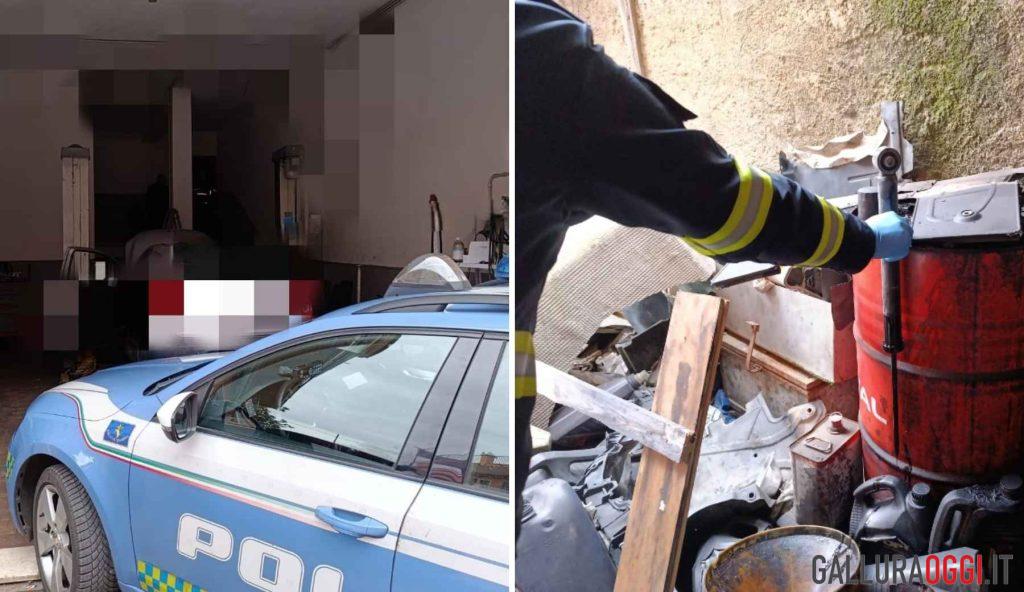 Rifiuti pericolosi e lavoro in nero, officina sequestrata a Olbia