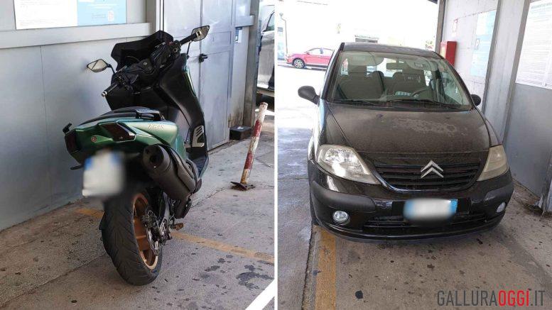 A Olbia posti disabili occupati da auto e moto senza permesso