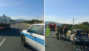 Auto in fiamme sulla strada Olbia-Monti, paura per la conducente