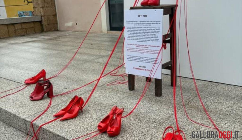 Arzachena contro la violenza sulle donne, l'installazione in piazza