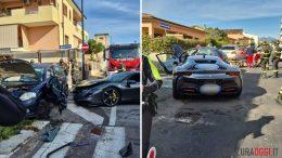 Violento incidente a Olbia, distrutta una Ferrari ci sono feriti