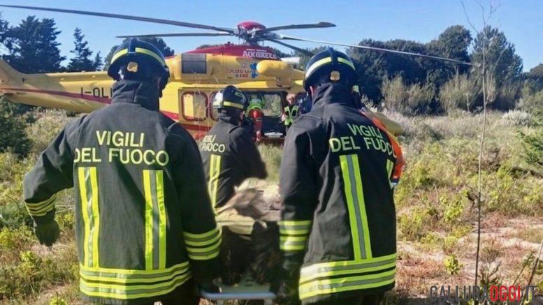 Moto fuori strada a Badesi, ferito soccorso con l'elicottero