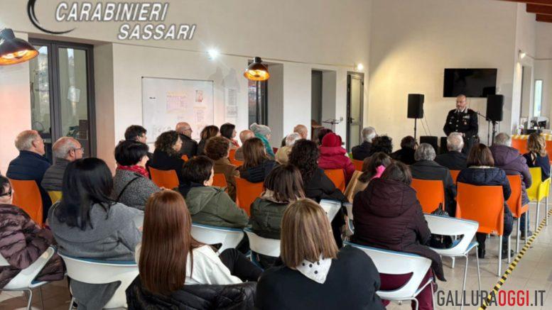 Incontro truffe anziani carabinieri Ozieri