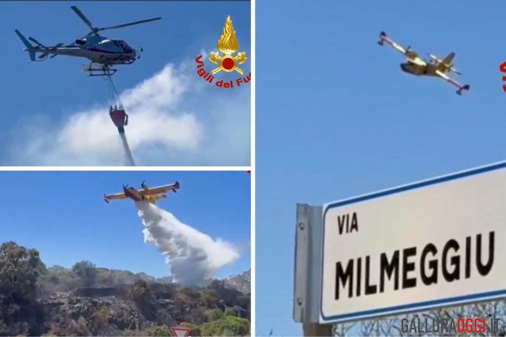 incendio portisco canadair elicottero olbia