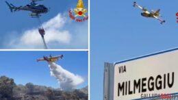 incendio portisco canadair elicottero olbia
