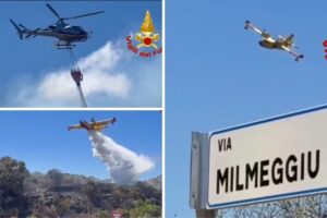 incendio portisco canadair elicottero olbia