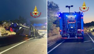 Auto si ribalta all’alba a Liscia di Vacca, tre feriti nell'incidente