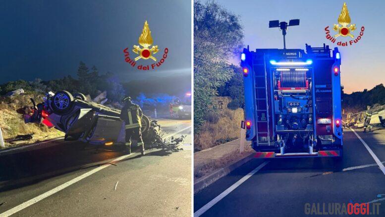 Auto si ribalta all’alba a Liscia di Vacca, tre feriti nell'incidente