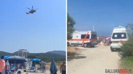 malore spiaggia porto rotondo ambulanze elisoccorso