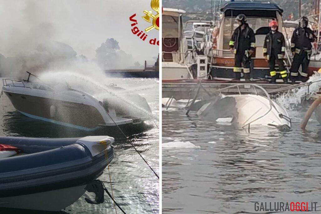 incendio la maddalena barca fiamme motoscafo cala camiciotto