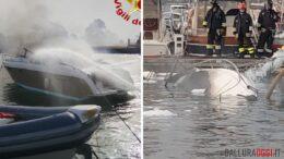 incendio la maddalena barca fiamme motoscafo cala camiciotto