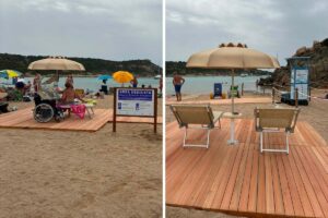 monti d'a rena pedane solarium disabili spiaggia la maddalena