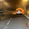 auto in fiamme tunnel di olbia