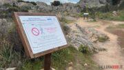 parco nazionale dell'arcipelago di la maddalena cartello divieti cala coticcio e brigantina caprera