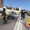auto in fiamme all'uscita del tunnel olbia vigili del fuoco