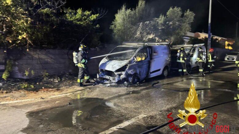 furgoni incendio fuoco olbia