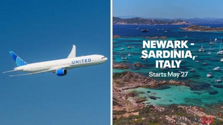 united airlines newark olbia volo diretto