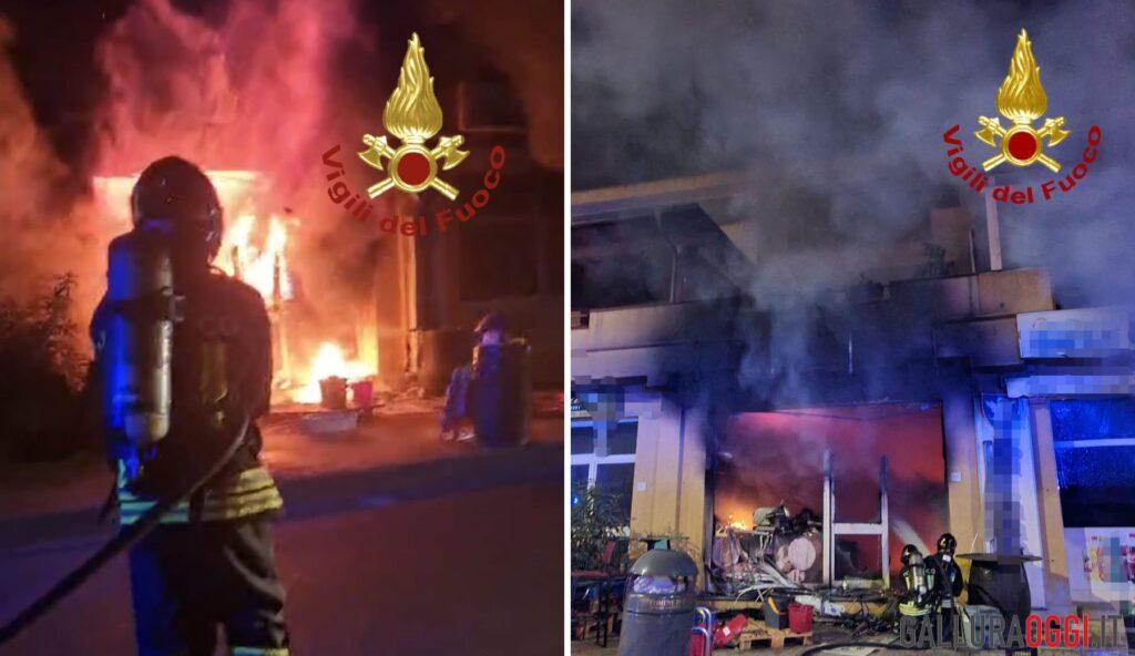 Incendio a Palau, vigili del fuoco al lavoro per ore