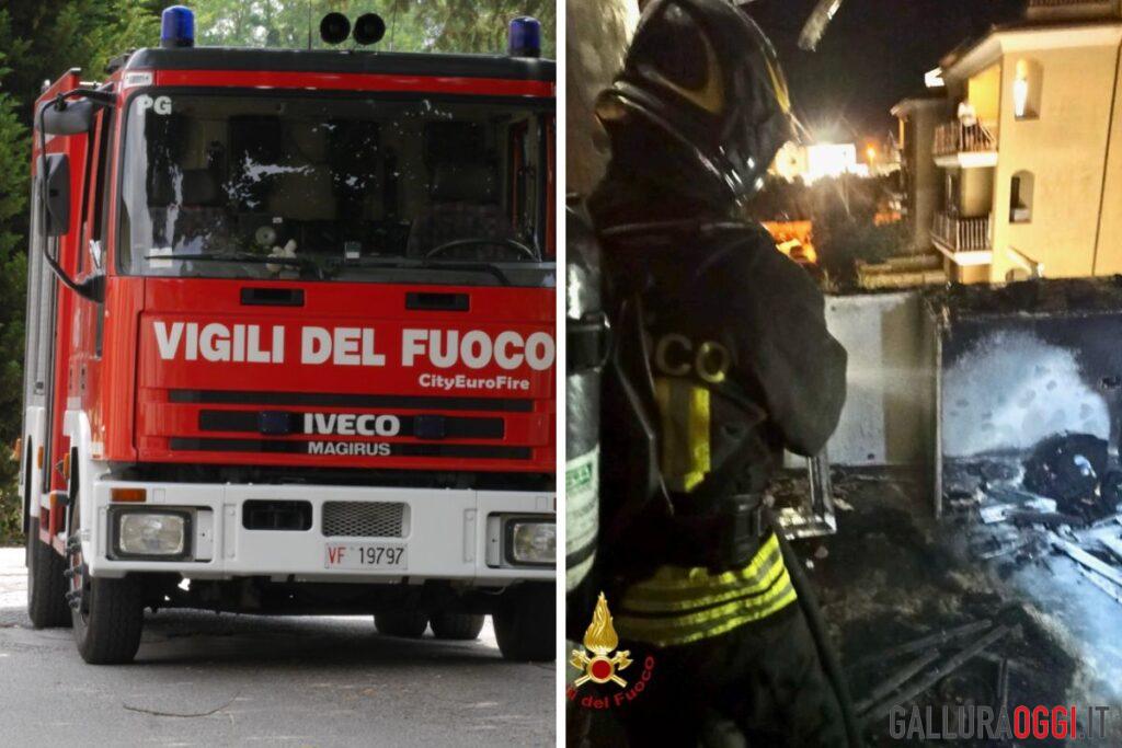incendio vigili del fuoco la maddalena