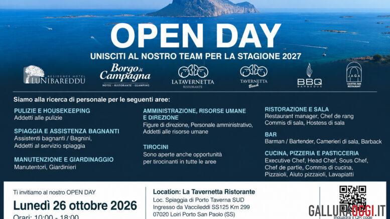 Lavorare nel turismo, Open Day il 26 ottobre a Porto Taverna