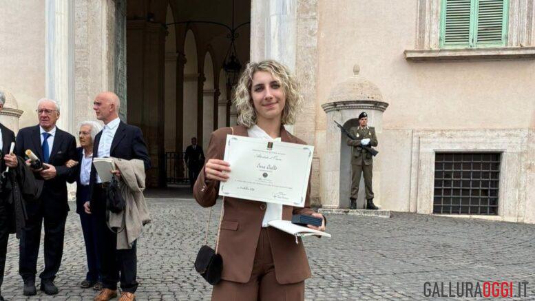anna aiello studentessa quirinale calangianus alfiere del lavoro mattarella