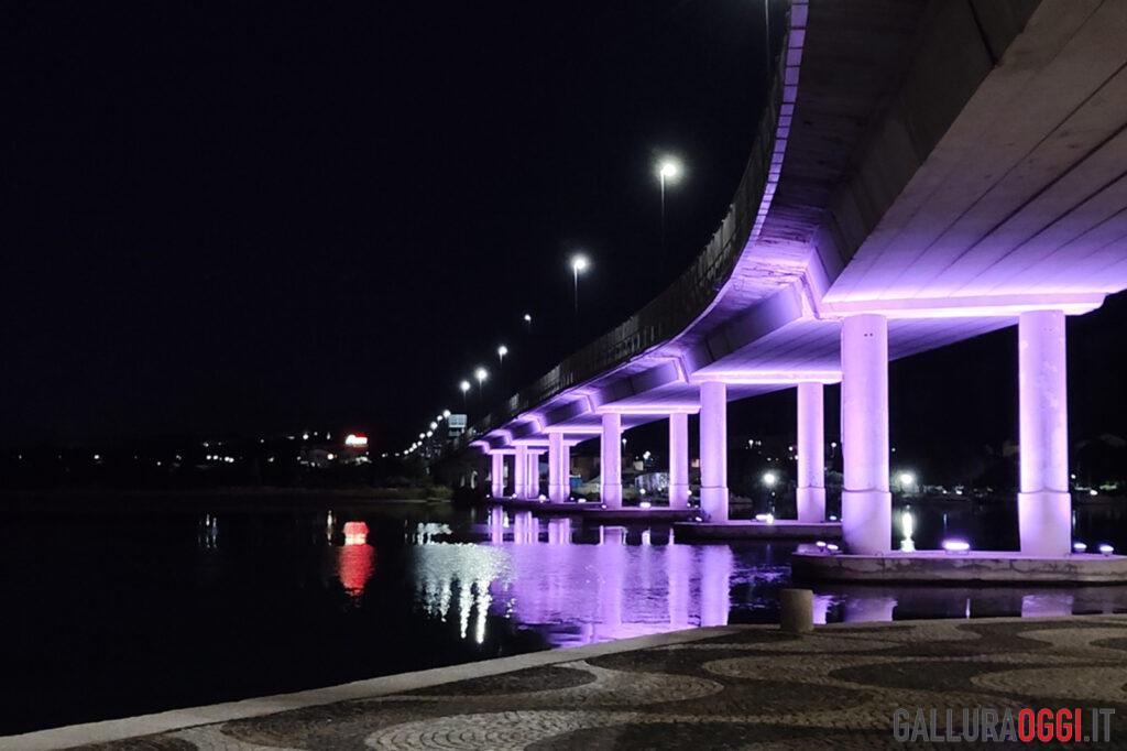 sopraelevata olbia illuminata di notte