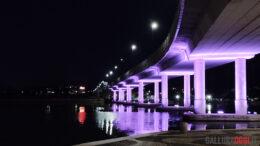 sopraelevata olbia illuminata di notte